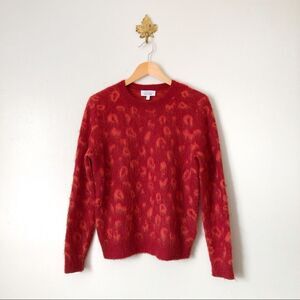 Paris Atelier & Other Stories Red Orange Fuzzy Crewneck sweater Small preowned